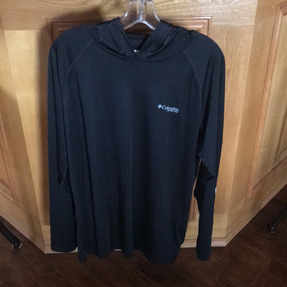 Columbia PFG Performance Fishing Gear Black Long Sleeve Hoodie size Large